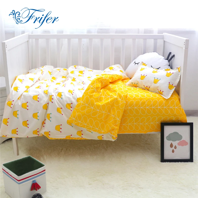 

Cute Crown Cotton Kids Bedding Set Children Baby Crib Nursery Bedspread Bed Quilt Sheet Duvet Cover Pillowcase Sets Covers