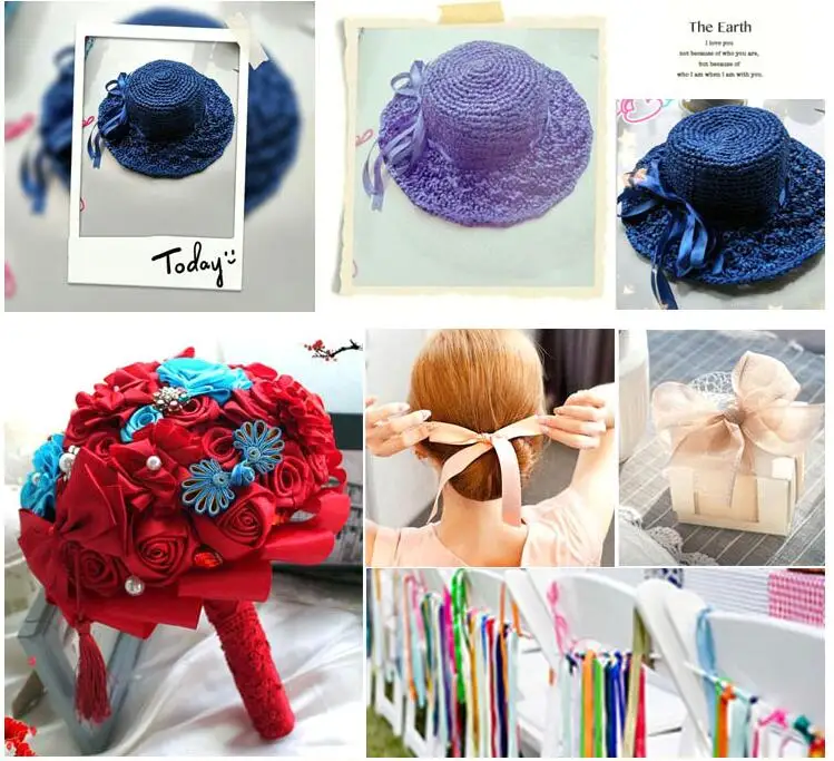 25 ярдов 6 мм атласная лента с одним лицом оптовая продажа подарочная упаковка