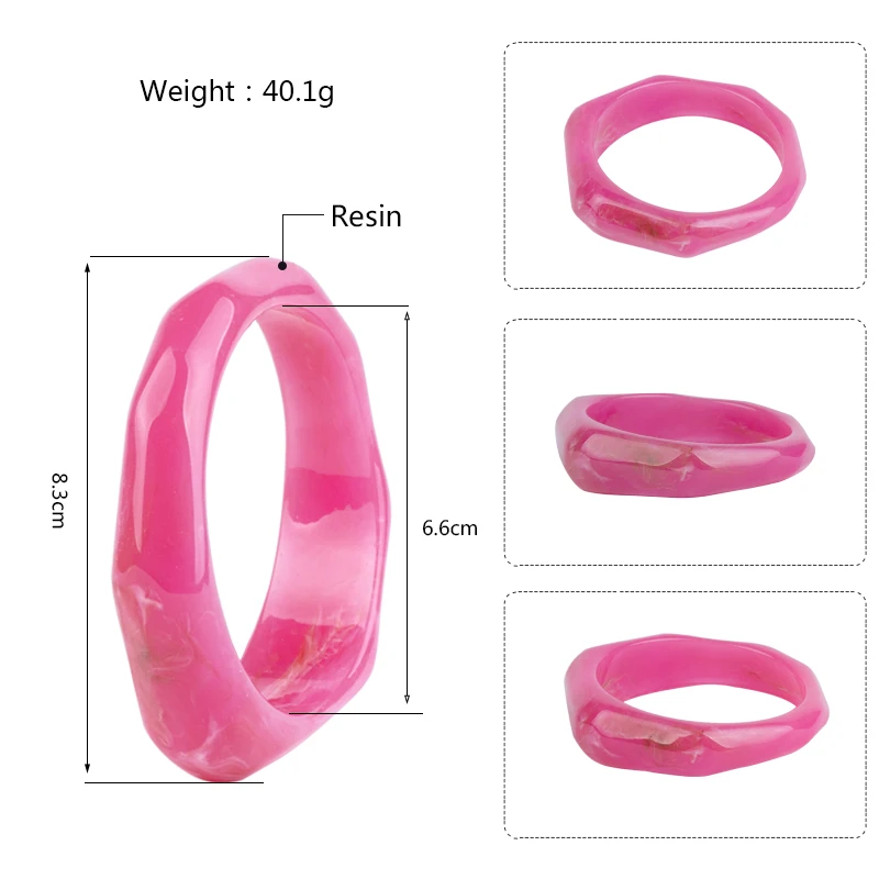 Classic Resin Cuff Bracelets Bangles for Women New Fashion Irregular Wide Geometric Acrylic Bracelet Female Charm Party Jewelry (5)