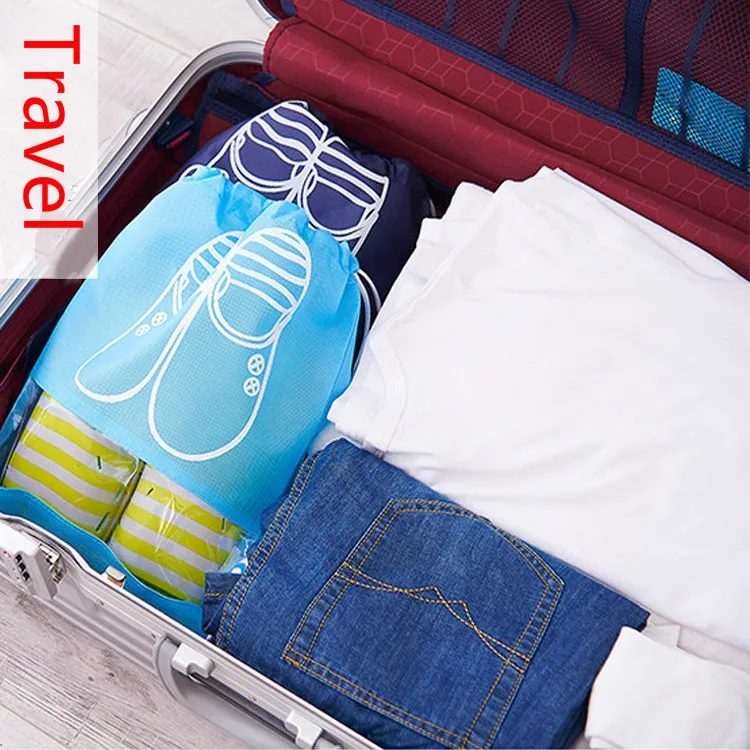5PCS/SET 10PCS/SET Travel Storage Bag Box Nylon 4 Colors Portable Organizer Bags Shoe Sorting Pouch Storage Shoe Box