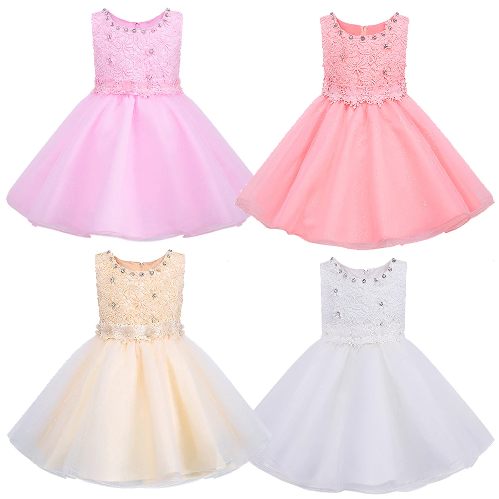 

2018 New Girls Dress for Baby Children Flower Girl Princess Dresses Kids Formal Wedding Christening Dress for Party
