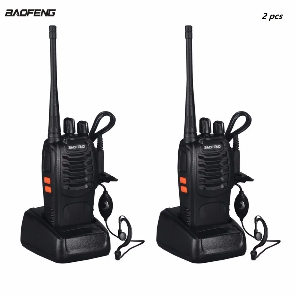 

2pcs VHF/UHF Baofeng BF-888S Portable FM Transceiver Rechargeable Walkie Talkie in Two Senses 5W 2-way Ham Radio Comunicador