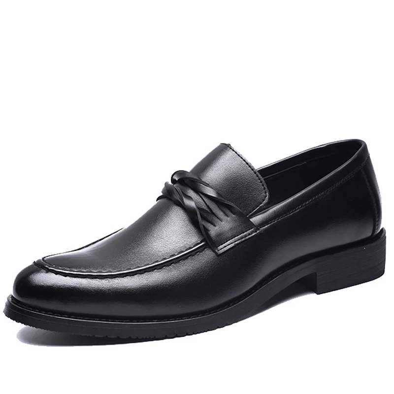 ZERO MORE/мужская повседневная обувь с острым носком; Лидер продаж; модная тканая мягкая черная обувь; мужские лоферы без застежки; Мужская обувь; Повседневная модельная обувь - Цвет: Черный