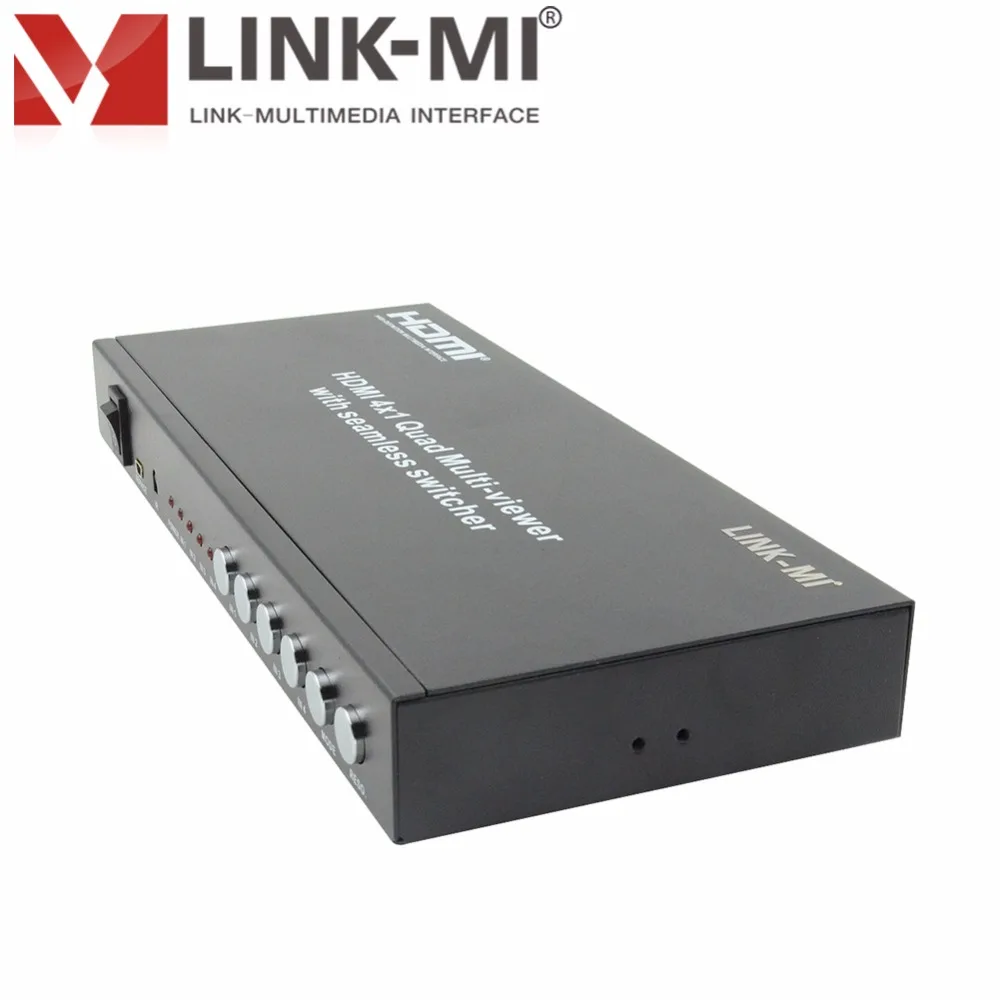 LINK-MI LM-S41 4x1 HDMI přepínač 1920x1080 @ 60Hz HDMI Quad Screen Multiviewer Podpora 4 Quad Multi-Viewer s bezproblémovým přepínačem