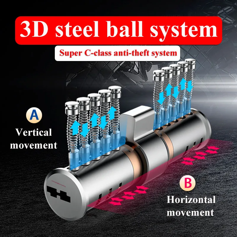  super C Grade 12Keys Cylinder Anti-theft Door Lock Core Universal Copper Chrome Plated Customize Cy