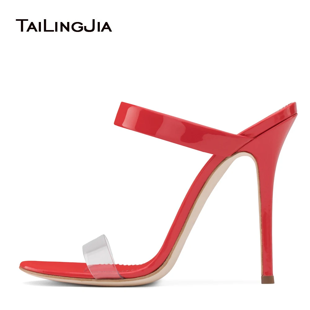 red patent strappy heels