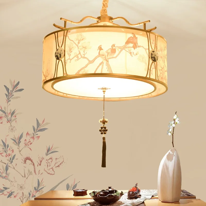 

New Chinese pendant lamp restaurant pendant lights antique living room lamp modern tea house lamp club bird led lamp ZA82127