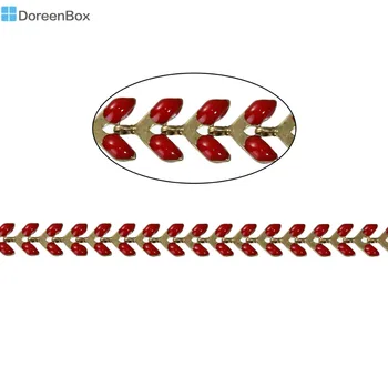 

Doreen Box Copper Spiky Chains Findings Gold color Red Enamel 7x6mm( 2/8" x 2/8"), 1 Piece(Approx 0.5 M/Piece)