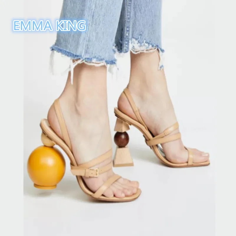 

2019 Summer Strange High Heels Sandals Women Square Toe Ankle Buckle Strap Fashion Roman Gladiator Sandals Sexy Runway Shoes