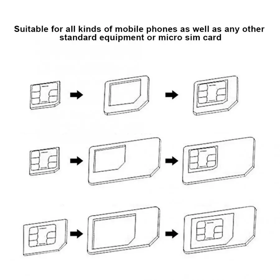 5 в 1 Nano Micro Sim Card Стандартный набор переходников для sim-карты конвертер абразивный бар легированной стали иглы