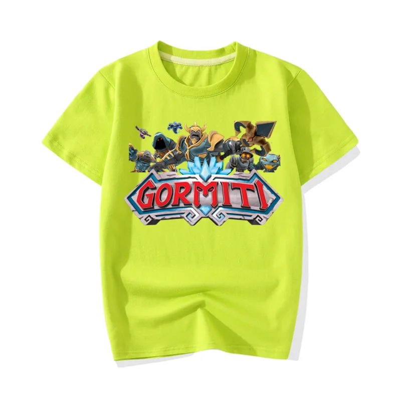 Детские футболки Gormiti летние футболки с короткими рукавами для маленьких мальчиков и девочек ростом от 90 до 160 см, детские футболки из хлопка, одежда JY027
