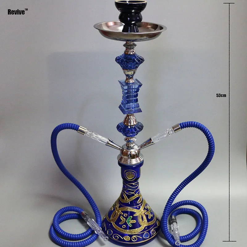 אפשרויות צבע narguile nargile chicha 2 צינורות זכוכית נרגילה סט מלא עם קערת קרמיקה 52.8 ס