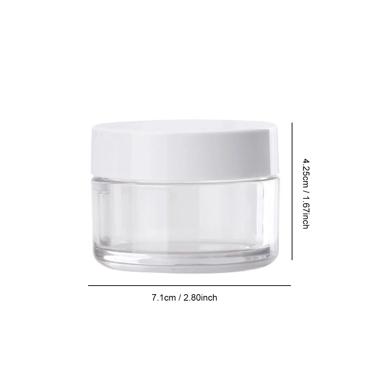 Behogar 12 pcs 3 oz فارغة واضح البلاستيك واسعة الفم زجاجة تخزين الجرار حاويات مع الأبيض غطاء لولبي للأغذية مستحضرات التجميل DIY