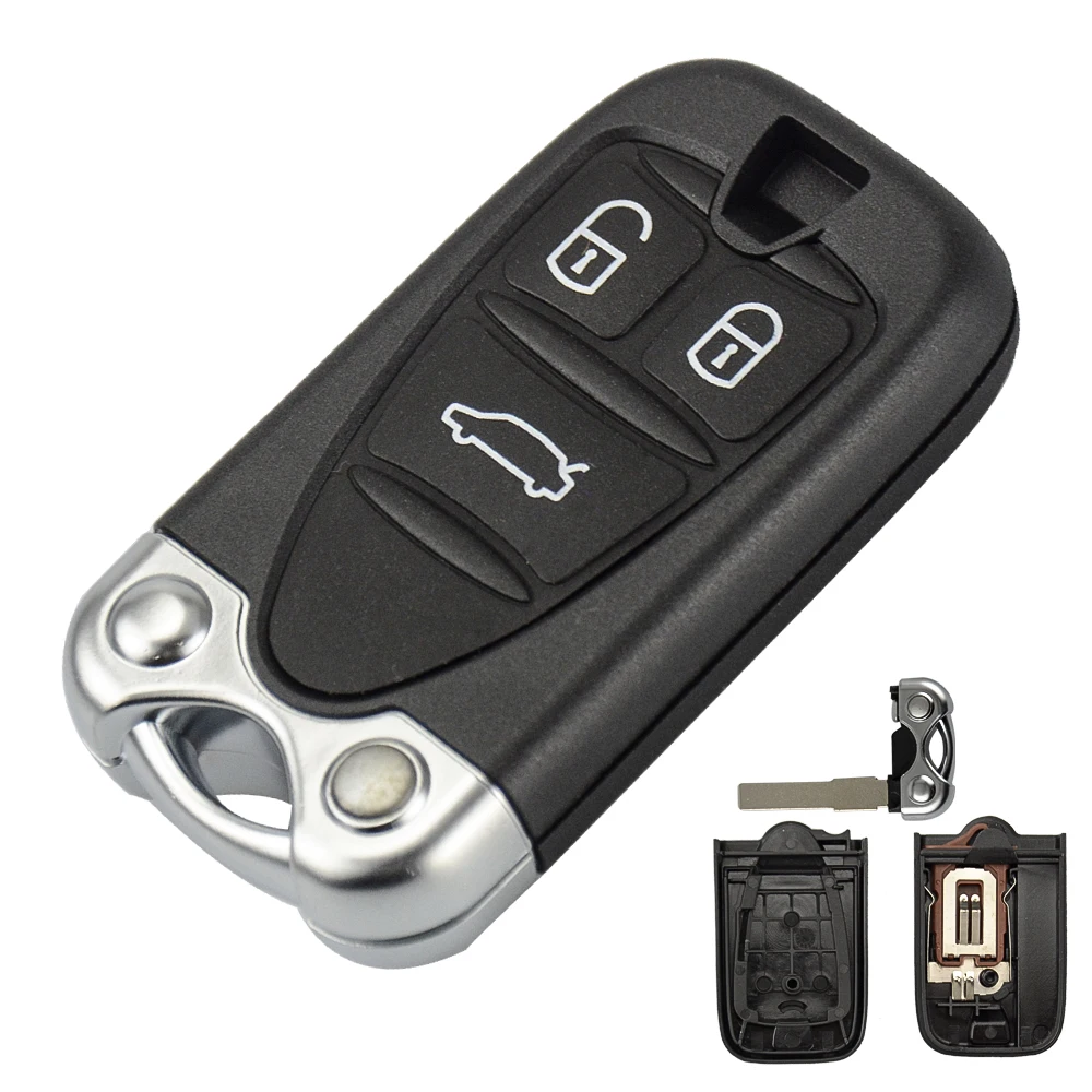 US $59.90 OkeyTech 5 Piecelot Car Key Shell For Alfa Romeo 159 Brera 156 Spider 3 Buttons Replacement Remote Smart Cover Case Uncut Blade