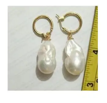 

Hot sale new Style >>>>REAL HUGE AAA SOUTH SEA WHITE BAROQUE PEARL Earrings