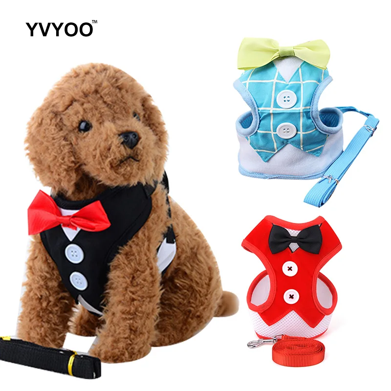 YVYOO Elegant Bow Doggy Tuxedo Vest Breathable Nylon Mesh Pet Dog Cat