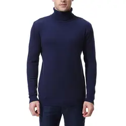 Новый Для мужчин, Цвет высоким отворотом свитер Мода осень-зима мужской вязаный свитер дна рубашки для мужчин 2018 M-2XL