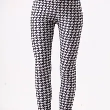 Лидер продаж женские цифровой печати леггинсы середины талии эластичный пояс Тонкий Хаундстут Черный Леггинсы для женщин тренировки спорти