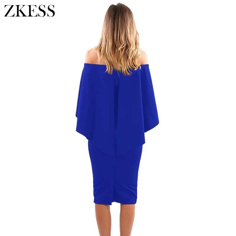 Royal-Blue-Luxurious-Off-Shoulder-Batwing-Cape-Midi-Dress-LC61616-5-2 