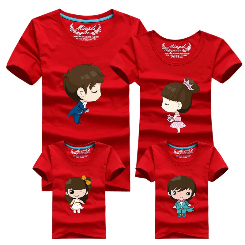 cute cartoon family t shirts mother and daughter christmas pajamas