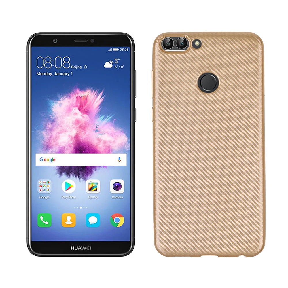 YIESOM For Huawei P Smart Case Carbon Fiber TPU Silicone Soft Case For Huawei P Smart Enjoy 7S Cover P Smart Coque Capa Fundas (9)