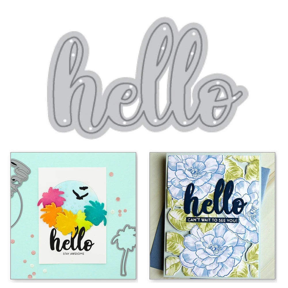 

Naifumodo Hello Letter Metal Cutting Dies Word Scrapbooking New 2019 For Making Card Embossing Craft Stitch Troqueles Stencil