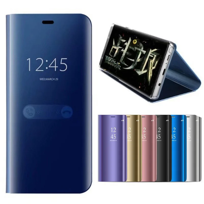Умный прозрачный зеркальный флип чехол для Samsung Galaxy S9 S8 S7 Plus стильные новые