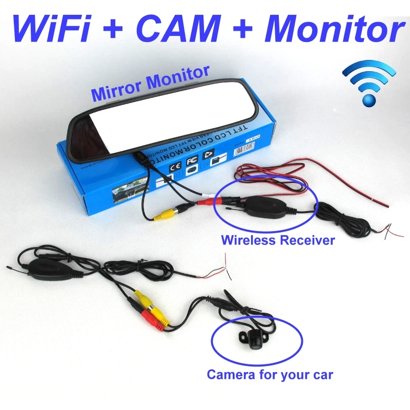 Liislee 3 in1 заднего вида специального Камера+ Беспроводной приемник+ зеркальный монитор легко парковка Системы
