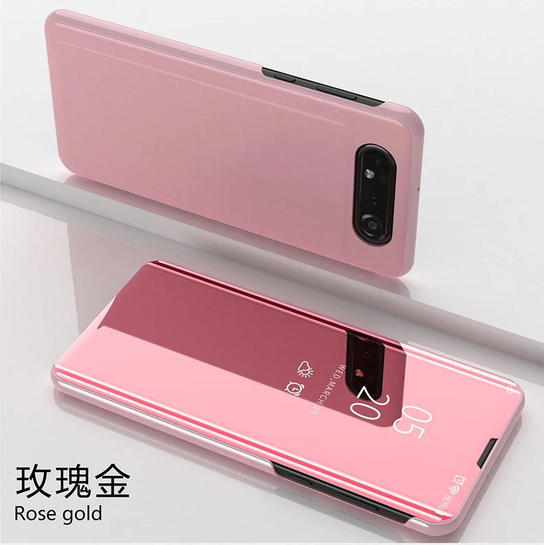 Прозрачный смарт-зеркало заднего вида чехол для телефона для samsung A90 A80 A70 A60 A50 A40 A30 A20e A10 откидная крышка для Galaxy M10 M20 M30 принципиально Капа
