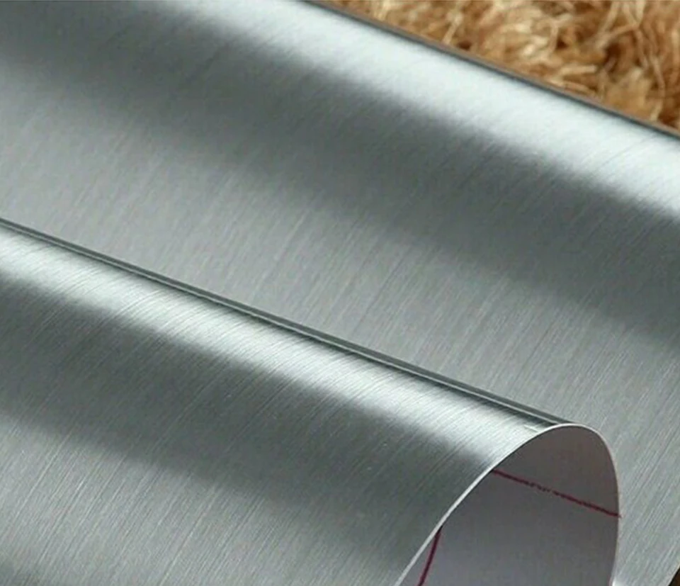 Нержавеющая сталь металлическая Текстура Виниловая самоклеющаяся настенная бумага кухонный прибор холодильник пленка для реставрации Водонепроницаемая настенная бумага