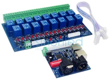 Оптовая 16CH реле Контроллер dmx512, релейный выход, DMX управления реле, 16way переключатель реле (макс 10A), высокого напряжения светодиодные фонари