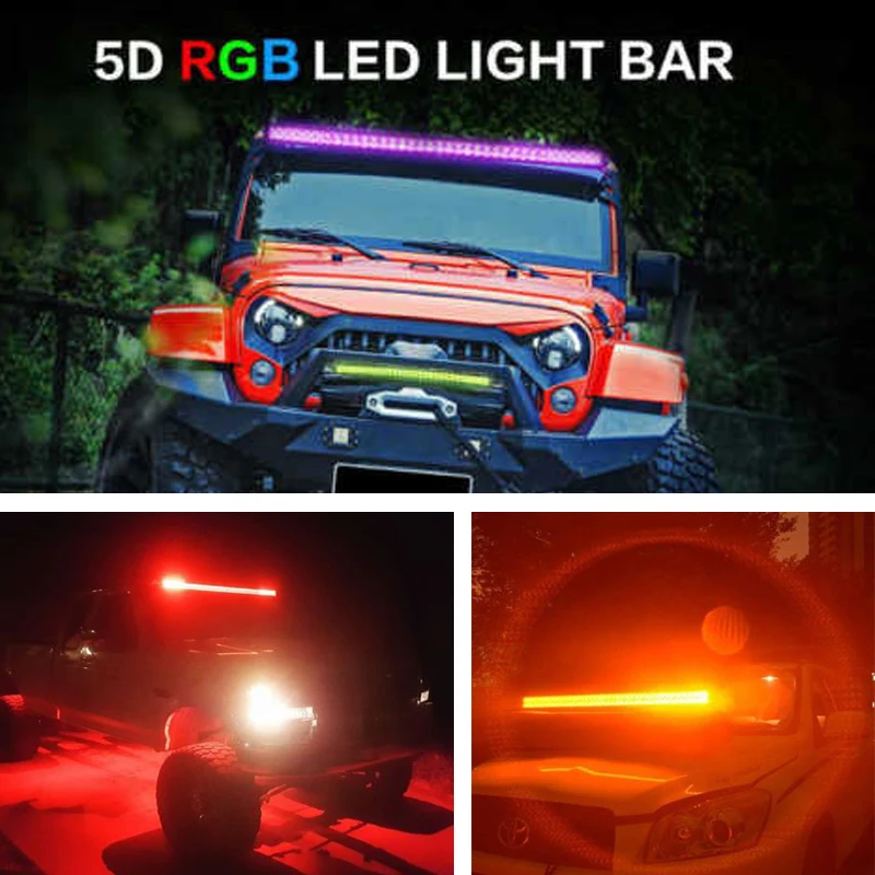 180 Вт светодиодный RGB света бар Multi-Цвет изменение Offroad Flash Bluetooth JK