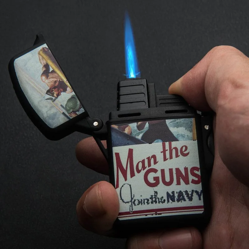 

Windproof Refillable Cigarette Fire Lighter Stainless Steel Kerosene Inflatable Lighter Metal Retro Men Gadgets Bar Lighters