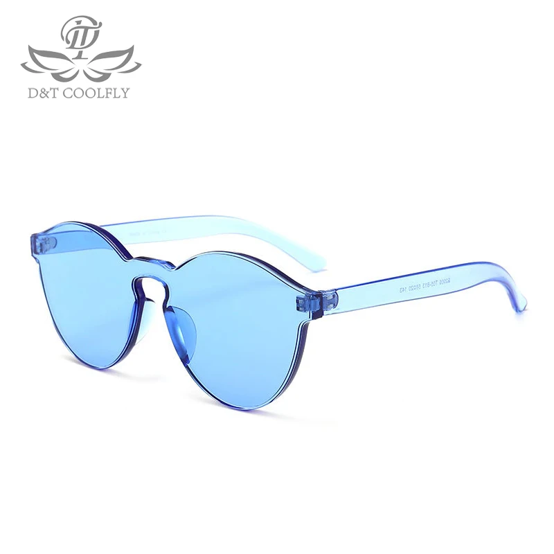 2020 цельный дизайн прозрачные женские солнцезащитные очки цветные без оправы для