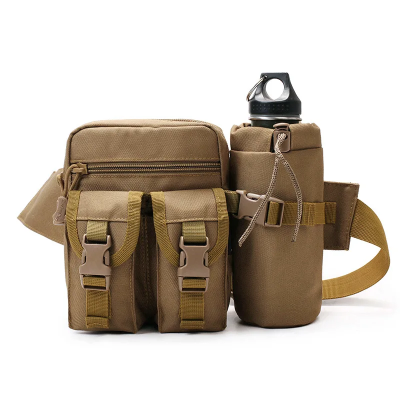 

Outdoor tactical multi-function waist bag with bottle bag camouflage Military Army pockets Camping hiking waterproof Toolkit