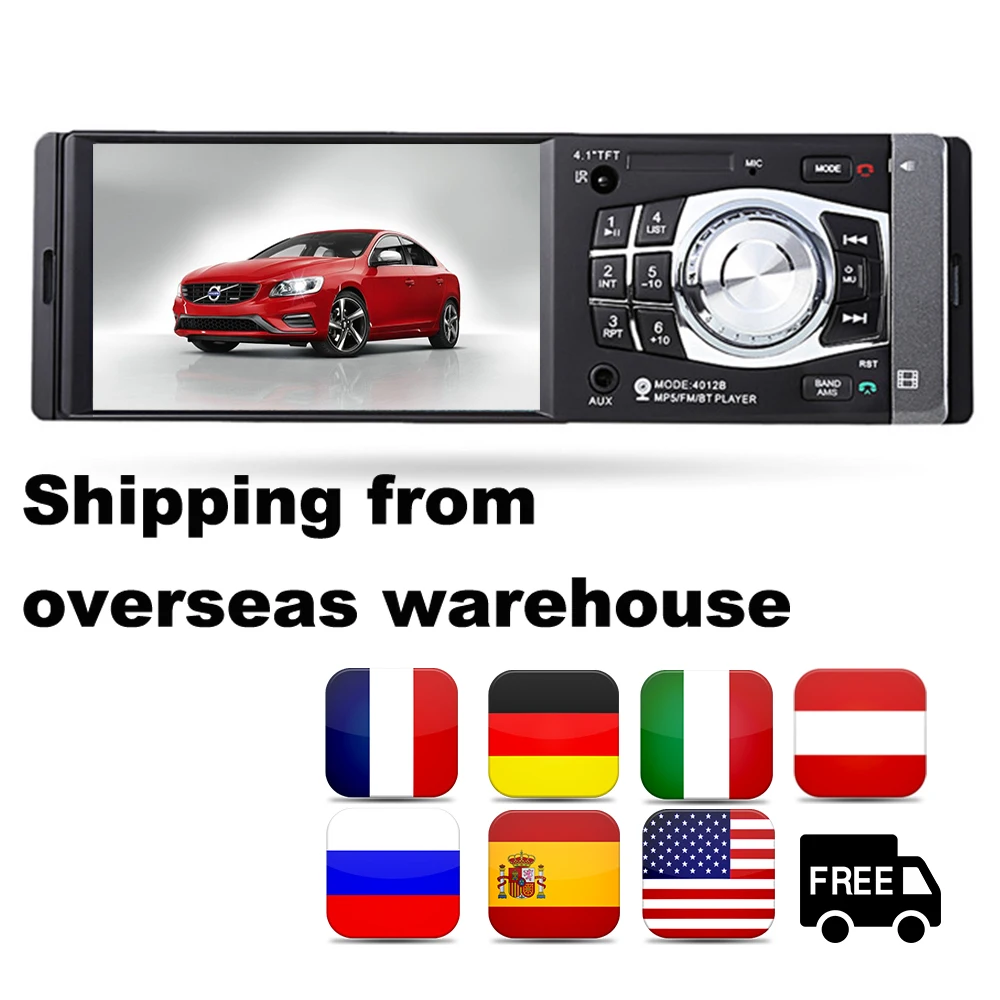 1 Din HD 4 '཈ языков управления колесом FM/USB/TF/EQ 7 цветов Авторадио автомобиля MP3/MP4