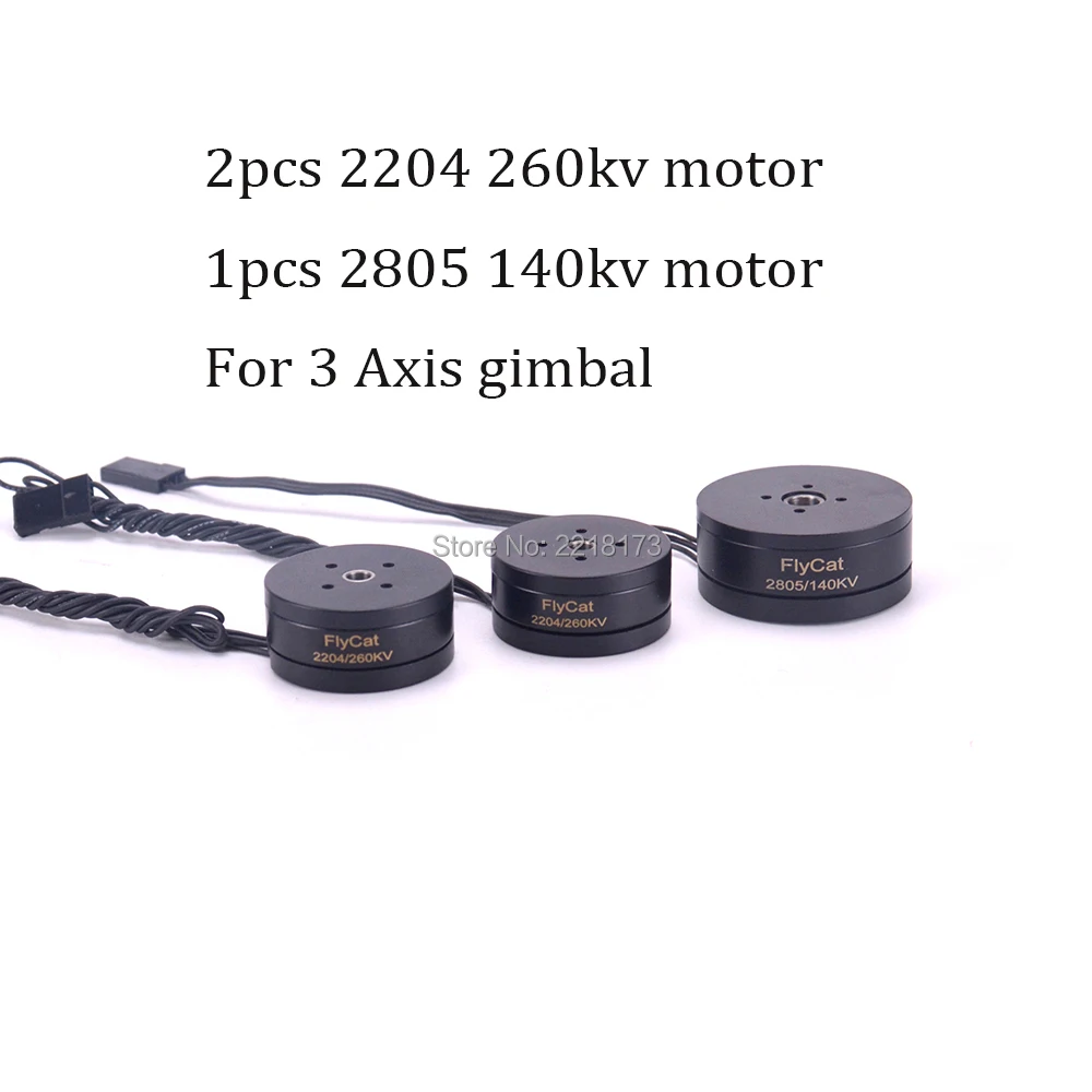 

2pcs 2204 260kv Motor & 1pcs 2805 140kv Gimbal Brushless Motor for 3-Axis Camera Gimbal for S500 Quadcotper