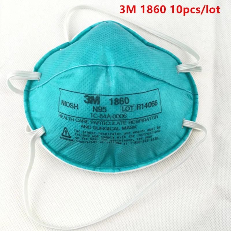 10 шт./лот 3 м 1860 здравоохранения порошковый респиратор и хирургическая маска N95