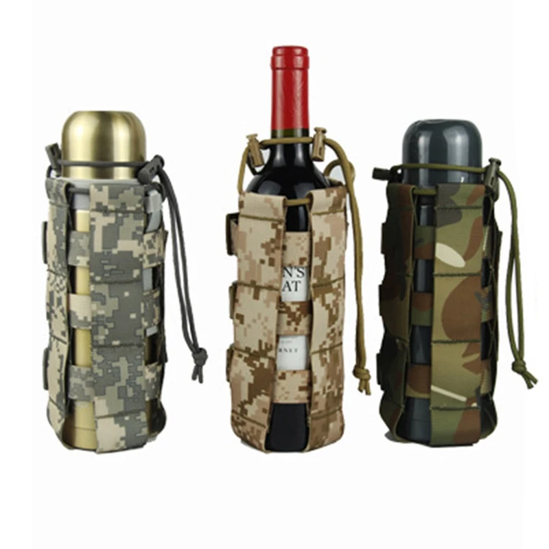 600D нейлоновый чехол для бутылки воды тактический Molle военный чехол для фляги кобура открытый дорожный чайник сумка