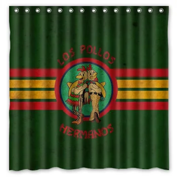 

New arrival polyester terylene waterproof Los Pollos Hermanos Print shower curtain, thicken curtains, 180 cm * 180 cm