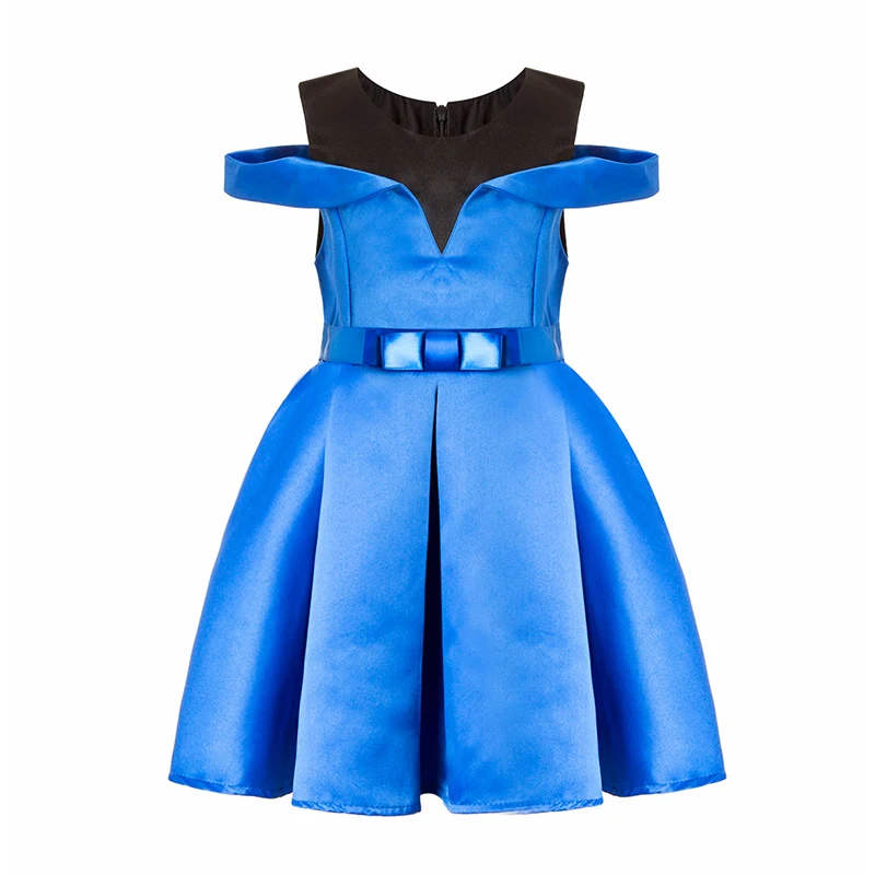

mitun semi Princess Girls Dress 2017 Autumn Children Christmas Dress with Bow tie Silk Kids Dresses for Girls Clothing