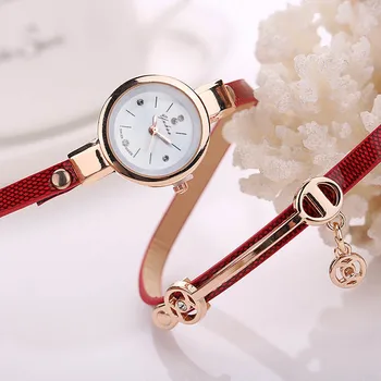 

Hot Women Quartz Wrist Watch Multi-layer Thin PU Leather Bracelet Strap Decorative Watch MSK66