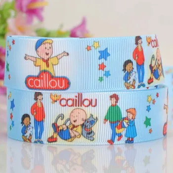 

50yards 7/8 " 22 mm caillou cartoon printed grosgrain ribbon DIY hairbow ribbon free shipping