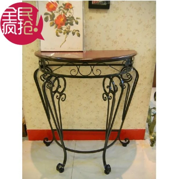 Iron Iron Wood Coffee Table Half Round Table In The Corner Balcony Table And Wrought Iron Console Table Desk Wood Desk Table Neon Table Mattable Manufacturer Aliexpress