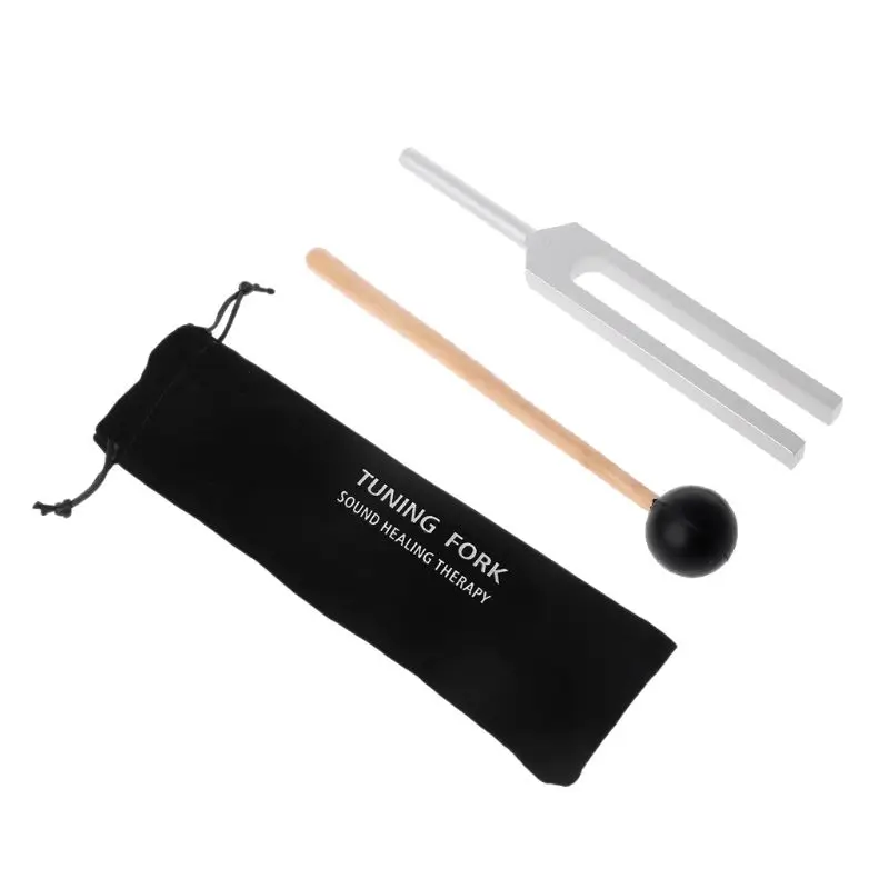 512HZ Aluminum Medical Tuning Fork+Mallet Chakra Hammer Ball Diagnostic for Healing Sound Vibration Therapy Medical Tools w/Bag 2