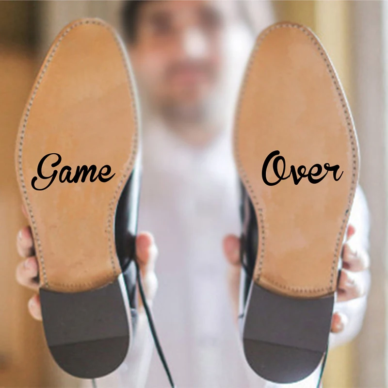 

Game Over Groom Bride Love Vinyl Art Decal Sticker Marriage Hubby Creative Gift Funny Wedding Accessories Shoes Decor