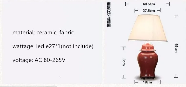 Элегантный в китайском стиле зеленый/красный Керамика ткань Led E27 настольная лампа для свадебного декора Гостиная Спальня AC 80-265 в 1464