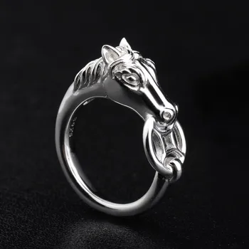 

925 Silver Ring Men's Ring Korean Heroic Character Zodiac Horse Ornaments Decoration Immediately Rich Ring