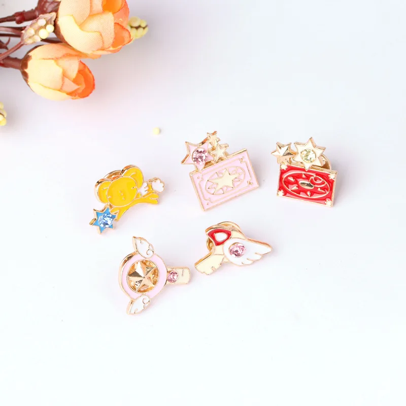 Японии аниме Card Captor Sakura Клоу карты крылья звезда палка птица Kero брошь Булавки