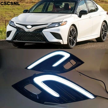 

CSCSNL 2PCS For Toyota Camry 2018 2019 XSE SE DRL LED Fog Lamp Daytime Running Lights Daylight With Turn Signal lamp Car Styling